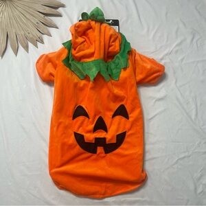 Ashland Halloween Dog Pumpkin Jack-O-Lantern Orange Soft Costume Outfit Size XL